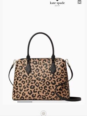 Kate Spade Darcy Graphic Leopard Large Satchel, Like New